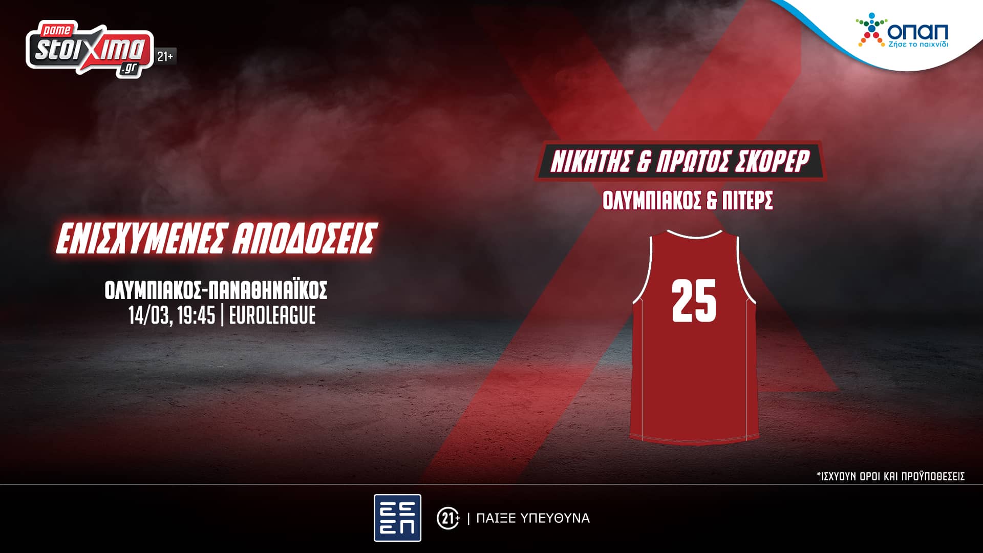 EuroLeague: Ολυμπιακός-Παναθηναϊκός με Σλούκα σε Top Price στο Pamestoixima.gr!